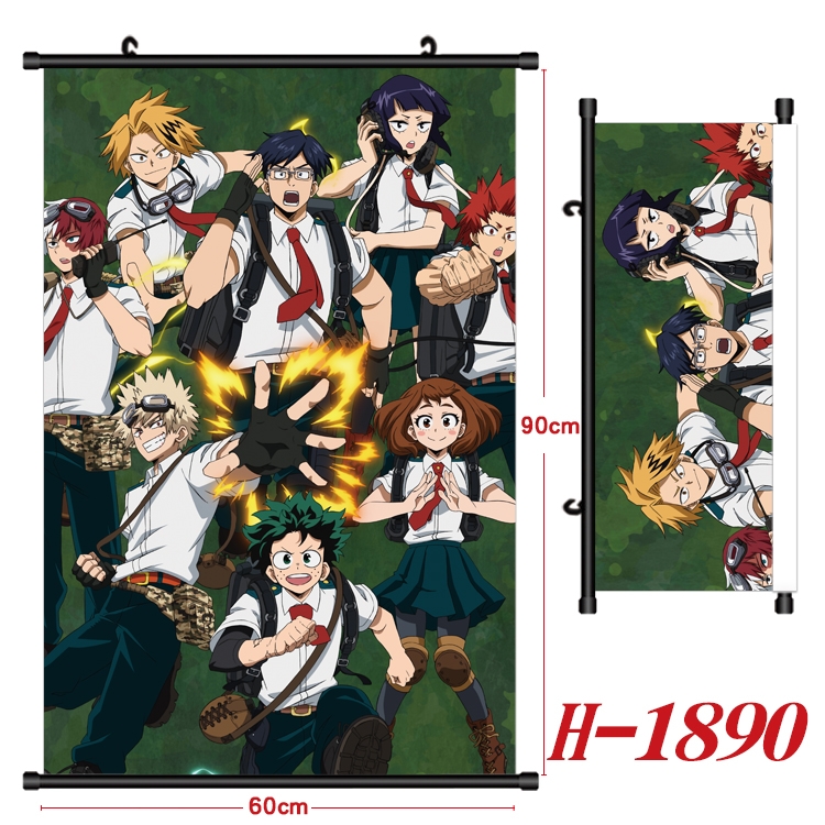 My Hero Academia Anime Black Plastic Rod Canvas Painting Wall Scroll 60X90CM   H-1890