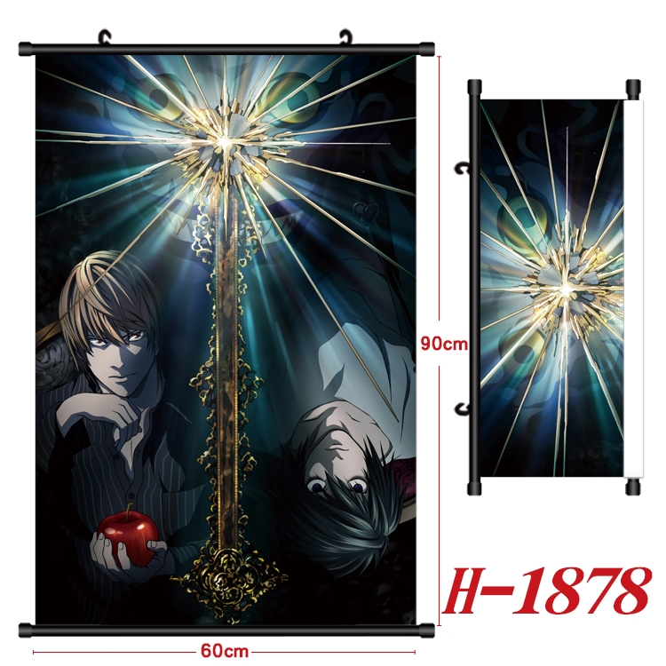 Death note Anime Black Plastic Rod Canvas Painting Wall Scroll 60X90CM  H-1878