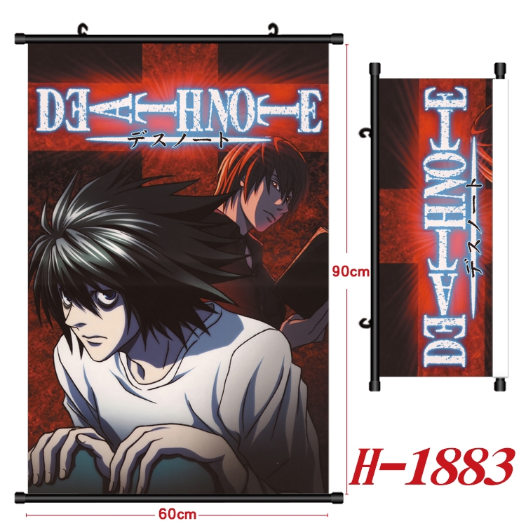 Death note Anime Black Plastic Rod Canvas Painting Wall Scroll 60X90CM  H-1883