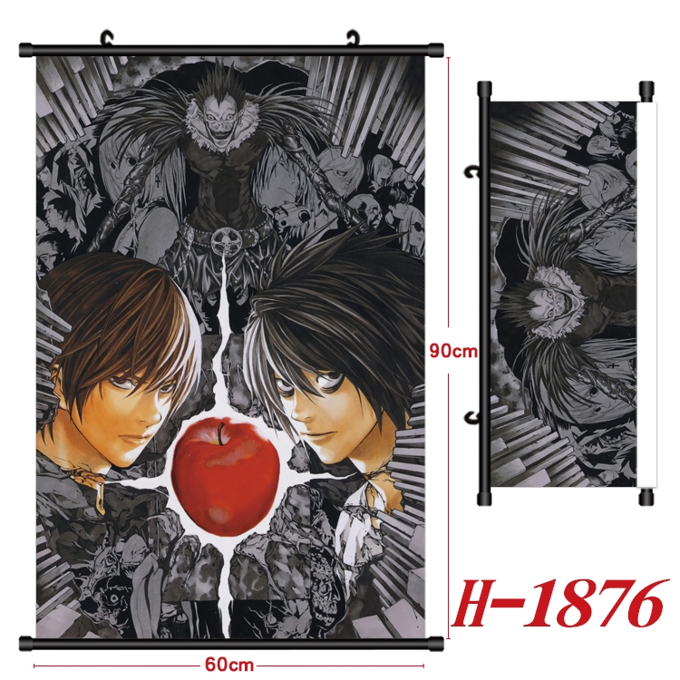 Death note Anime Black Plastic Rod Canvas Painting Wall Scroll 60X90CM H-1876