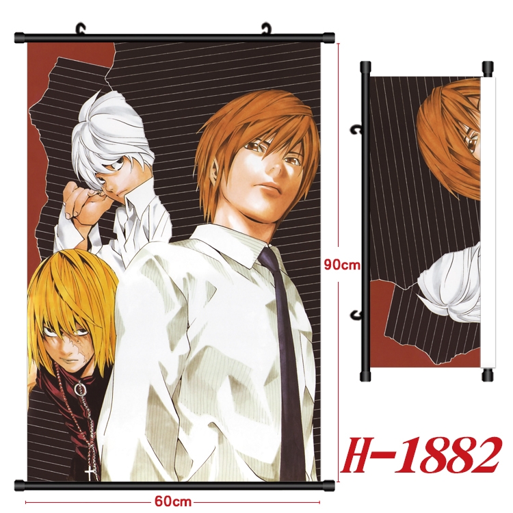 Death note Anime Black Plastic Rod Canvas Painting Wall Scroll 60X90CM H-1882