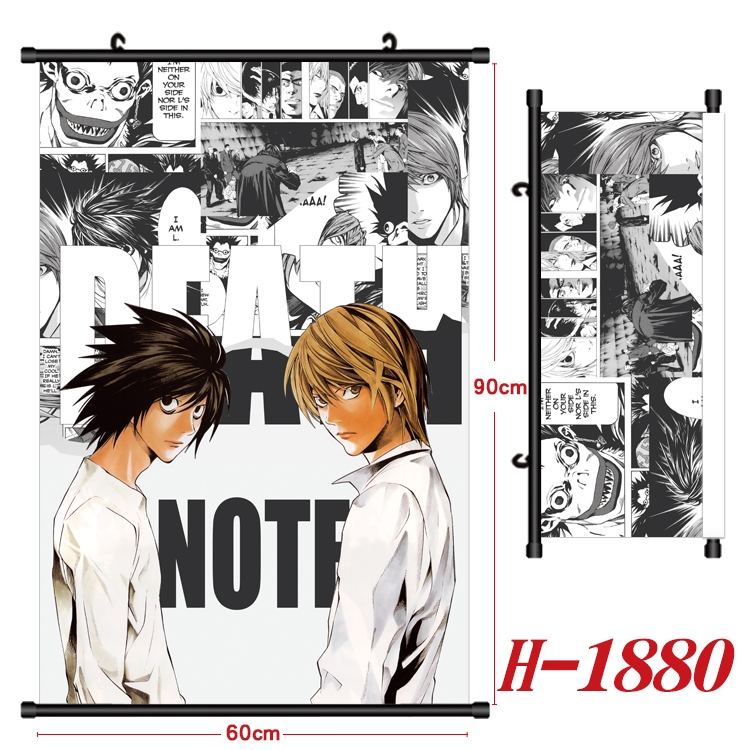 Death note Anime Black Plastic Rod Canvas Painting Wall Scroll 60X90CM  H-1880