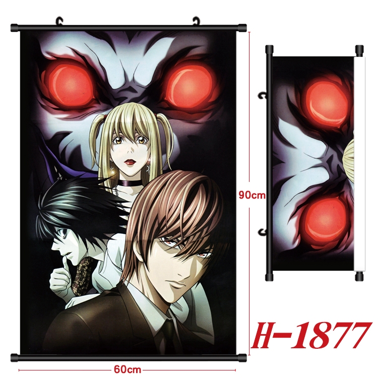 Death note Anime Black Plastic Rod Canvas Painting Wall Scroll 60X90CM H-1877