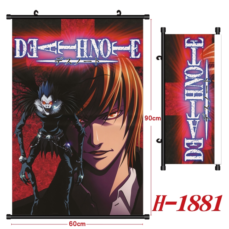 Death note Anime Black Plastic Rod Canvas Painting Wall Scroll 60X90CM H-1881