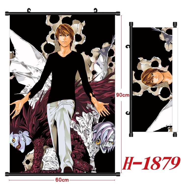 Death note Anime Black Plastic Rod Canvas Painting Wall Scroll 60X90CM H-1879