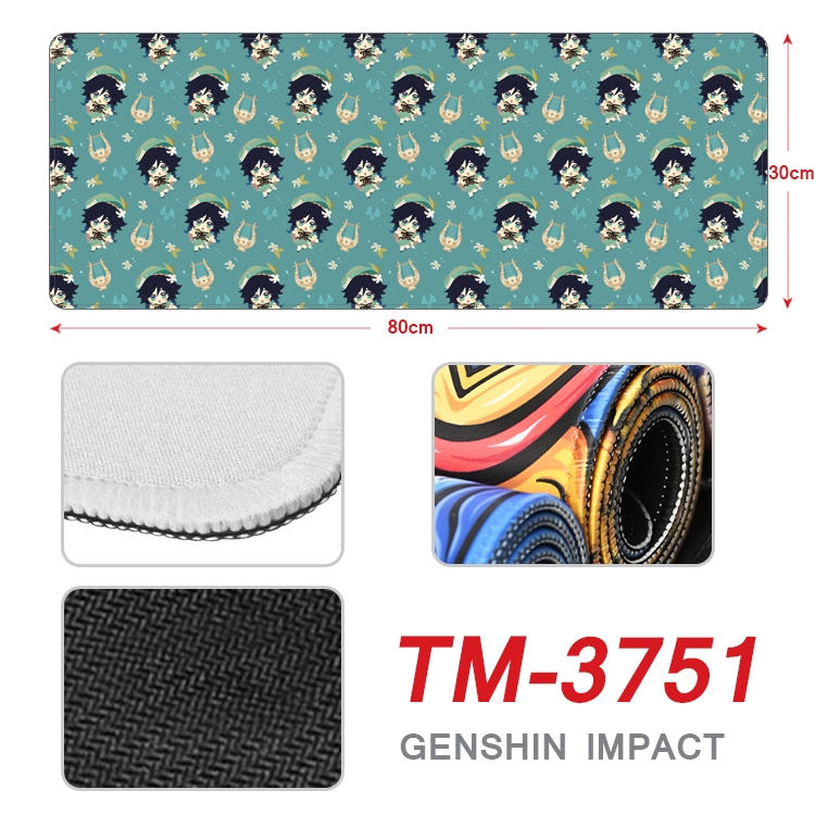 Genshin Impact Anime peripheral new lock edge mouse pad 30X80cm TM-3751A