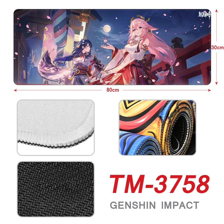 Genshin Impact Anime peripheral new lock edge mouse pad 30X80cm TM-3758A