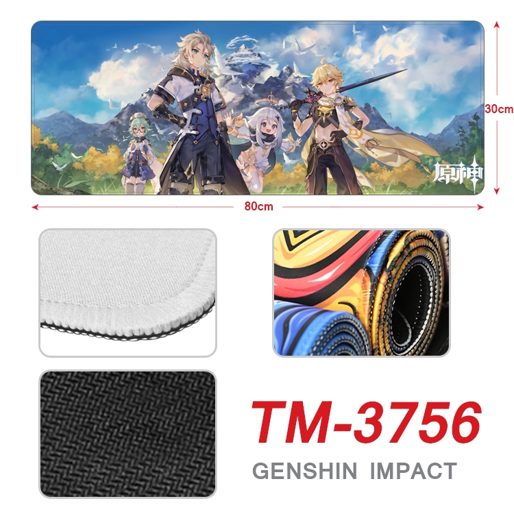 Genshin Impact Anime peripheral new lock edge mouse pad 30X80cm  TM-3756A