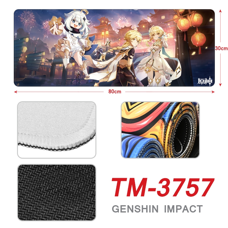 Genshin Impact Anime peripheral new lock edge mouse pad 30X80cm TM-3757A