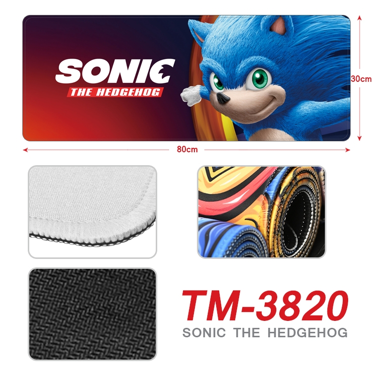 Sonic The Hedgehog Anime peripheral new lock edge mouse pad 30X80cm  TM-3820A