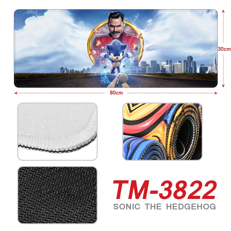 Sonic The Hedgehog Anime peripheral new lock edge mouse pad 30X80cm TM-3822A