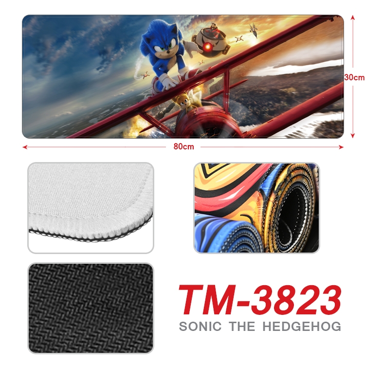 Sonic The Hedgehog Anime peripheral new lock edge mouse pad 30X80cm TM-3823A