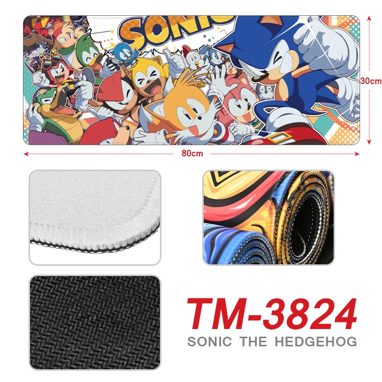Sonic The Hedgehog Anime peripheral new lock edge mouse pad 30X80cm TM-3824A