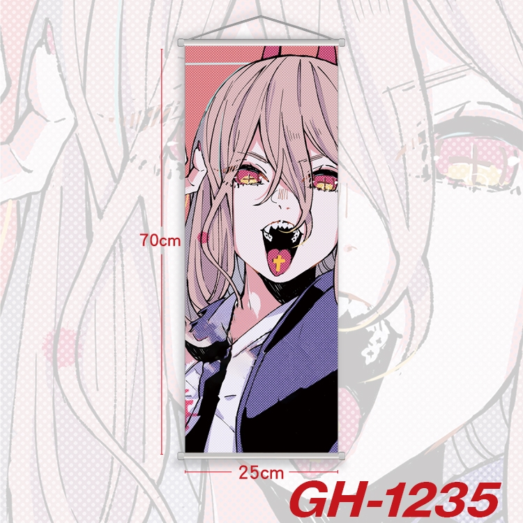 Chainsaw man Plastic Rod Cloth Small Hanging Canvas Painting Wall Scroll 25x70cm price for 5 pcs GH-1235A