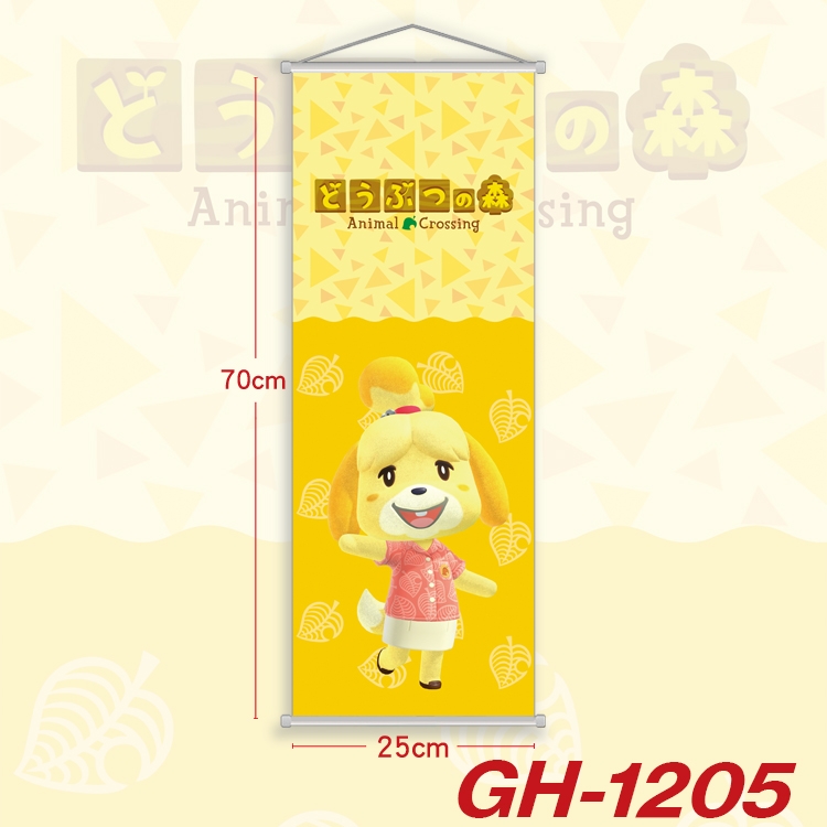 Animal Crossing Plastic Rod Cloth Small Hanging Canvas Painting Wall Scroll 25x70cm price for 5 pcs  GH-1205A