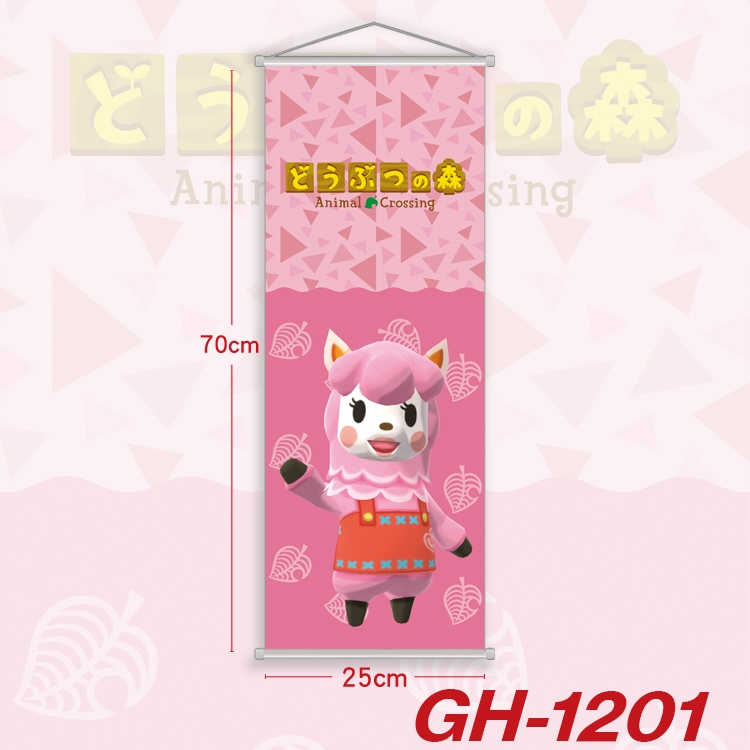 Animal Crossing Plastic Rod Cloth Small Hanging Canvas Painting Wall Scroll 25x70cm price for 5 pcs GH-1201A