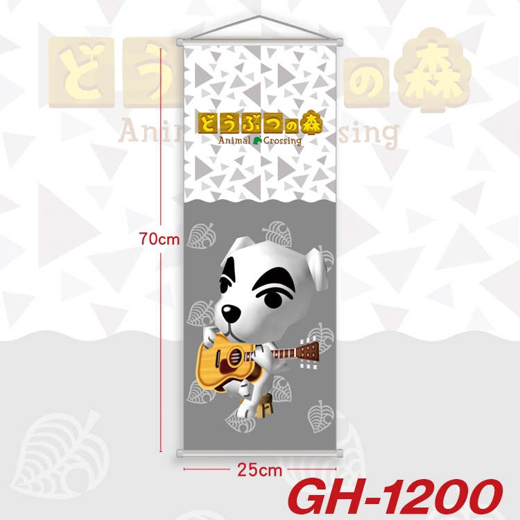 Animal Crossing Plastic Rod Cloth Small Hanging Canvas Painting Wall Scroll 25x70cm price for 5 pcs  GH-1200A