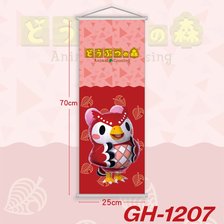 Animal Crossing Plastic Rod Cloth Small Hanging Canvas Painting Wall Scroll 25x70cm price for 5 pcs  GH-1207A