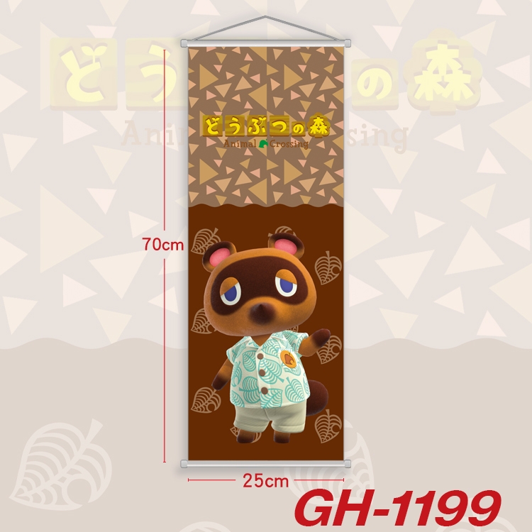 Animal Crossing Plastic Rod Cloth Small Hanging Canvas Painting Wall Scroll 25x70cm price for 5 pcs GH-1199A