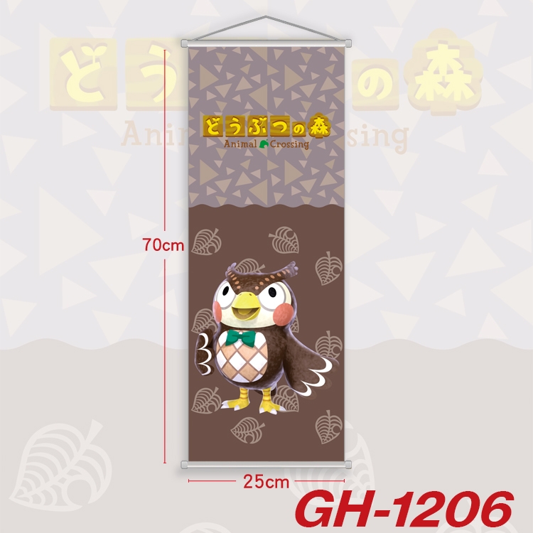 Animal Crossing Plastic Rod Cloth Small Hanging Canvas Painting Wall Scroll 25x70cm price for 5 pcs  GH-1206A