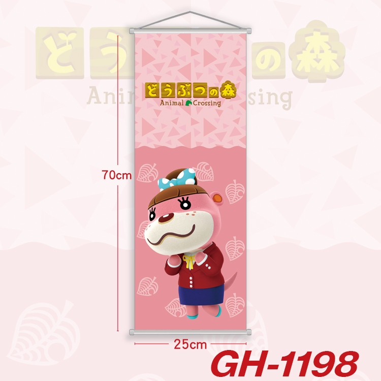 Animal Crossing Plastic Rod Cloth Small Hanging Canvas Painting Wall Scroll 25x70cm price for 5 pcs  GH-1198A