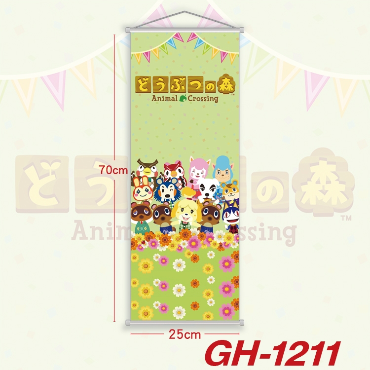 Animal Crossing Plastic Rod Cloth Small Hanging Canvas Painting Wall Scroll 25x70cm price for 5 pcs GH-1211A