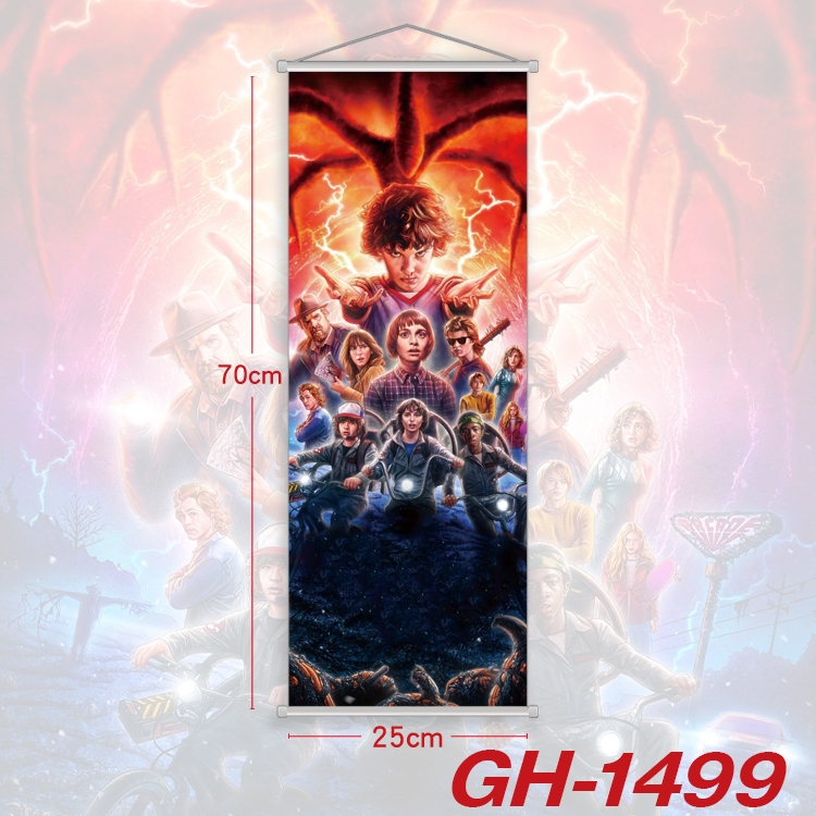 Stranger Things Plastic Rod Cloth Small Hanging Canvas Painting Wall Scroll 25x70cm price for 5 pcs GH-1499A