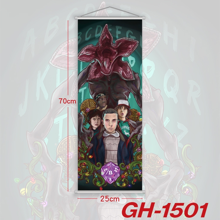 Stranger Things Plastic Rod Cloth Small Hanging Canvas Painting Wall Scroll 25x70cm price for 5 pcs GH-1501A