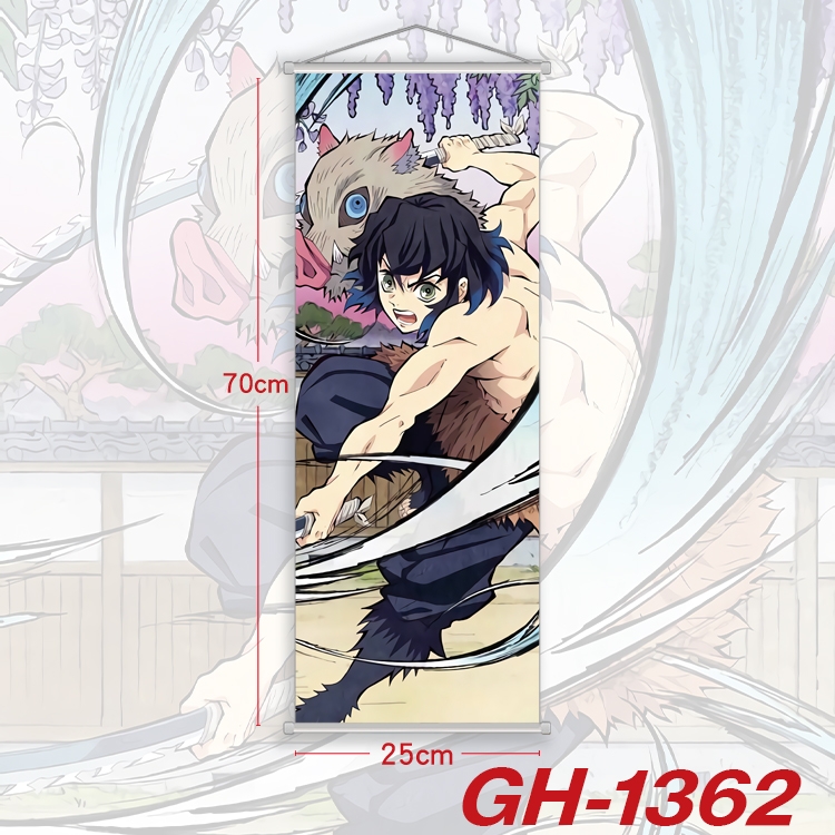 Demon Slayer Kimets Plastic Rod Cloth Small Hanging Canvas Painting Wall Scroll 25x70cm price for 5 pcs GH-1362A