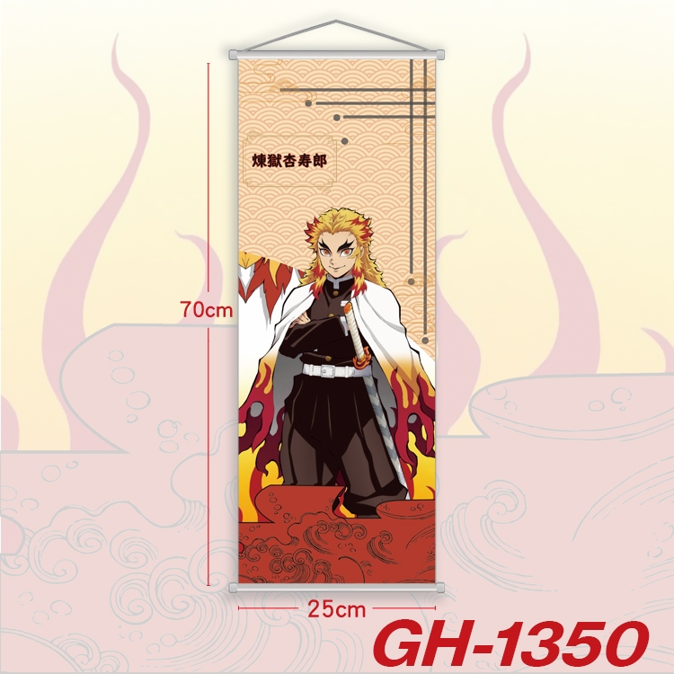 Demon Slayer Kimets Plastic Rod Cloth Small Hanging Canvas Painting Wall Scroll 25x70cm price for 5 pcs  GH-1350A