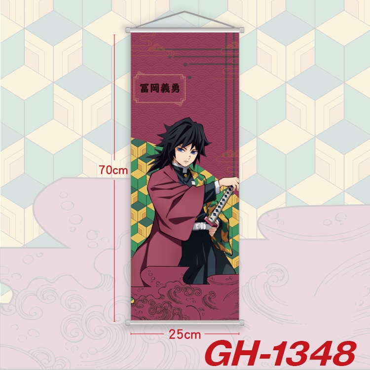 Demon Slayer Kimets Plastic Rod Cloth Small Hanging Canvas Painting Wall Scroll 25x70cm price for 5 pcs GH-1348A