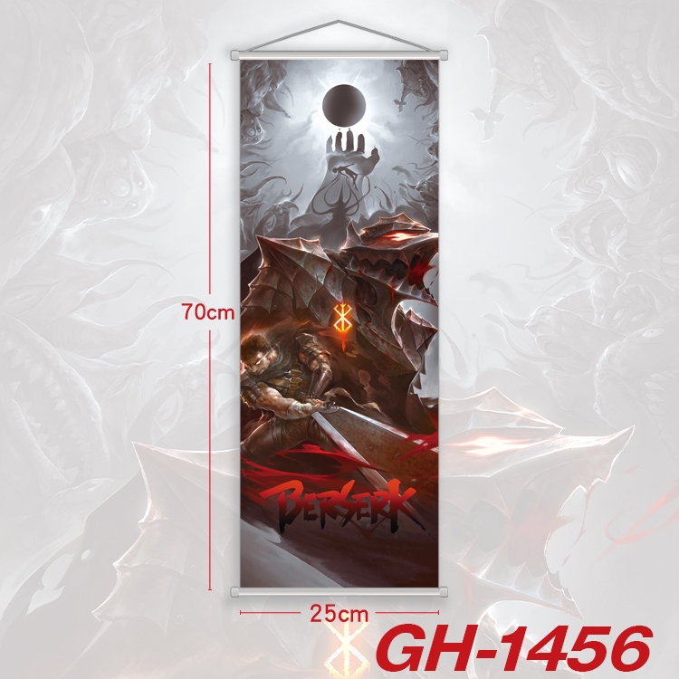 Berserk Plastic Rod Cloth Small Hanging Canvas Painting Wall Scroll 25x70cm price for 5 pcs GH-1456A