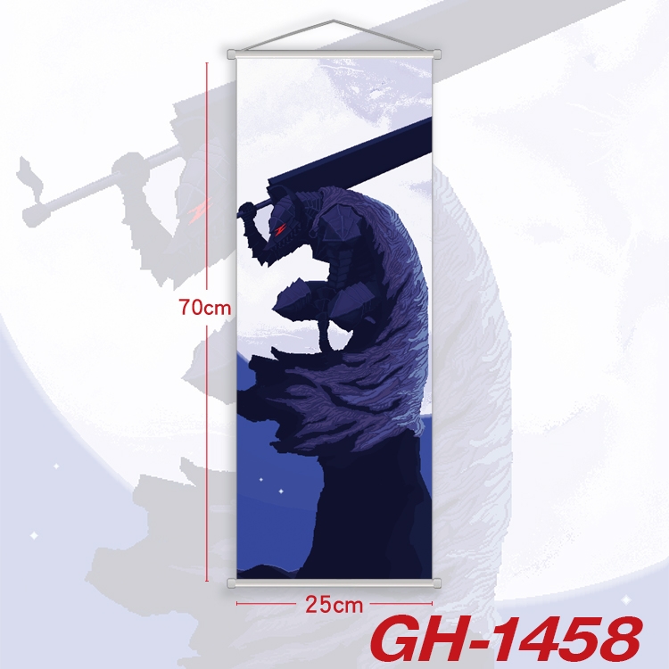 Berserk Plastic Rod Cloth Small Hanging Canvas Painting Wall Scroll 25x70cm price for 5 pcs GH-1458A