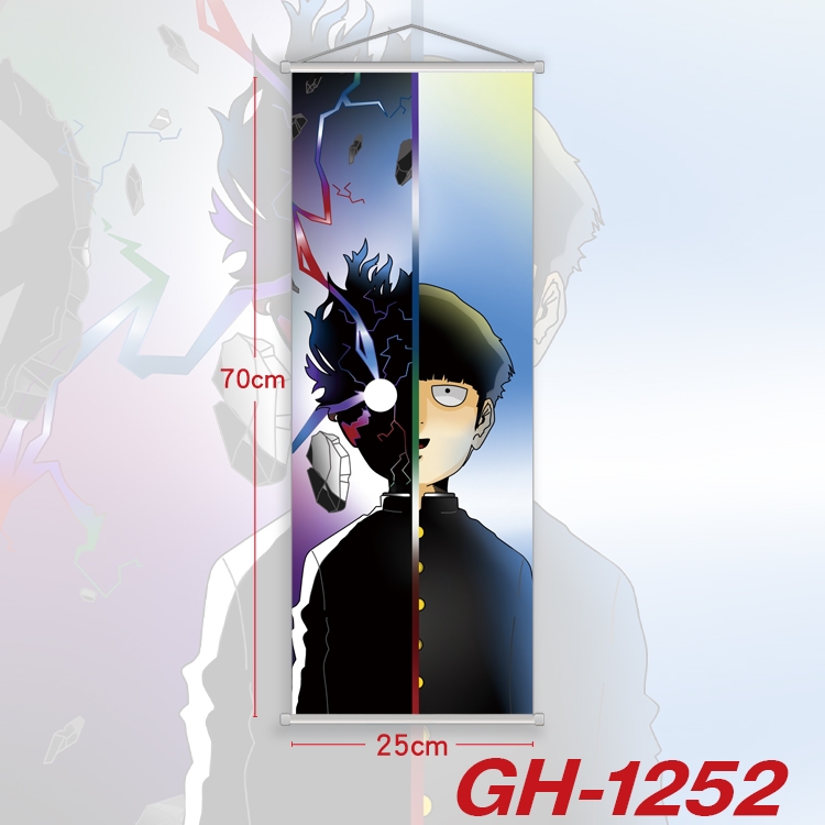 Mob Psycho 100 Plastic Rod Cloth Small Hanging Canvas Painting Wall Scroll 25x70cm price for 5 pcs GH-1252A