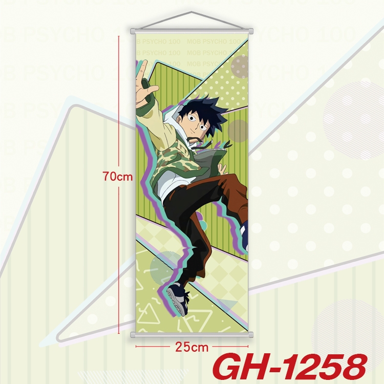 Mob Psycho 100 Plastic Rod Cloth Small Hanging Canvas Painting Wall Scroll 25x70cm price for 5 pcs  GH-1258A