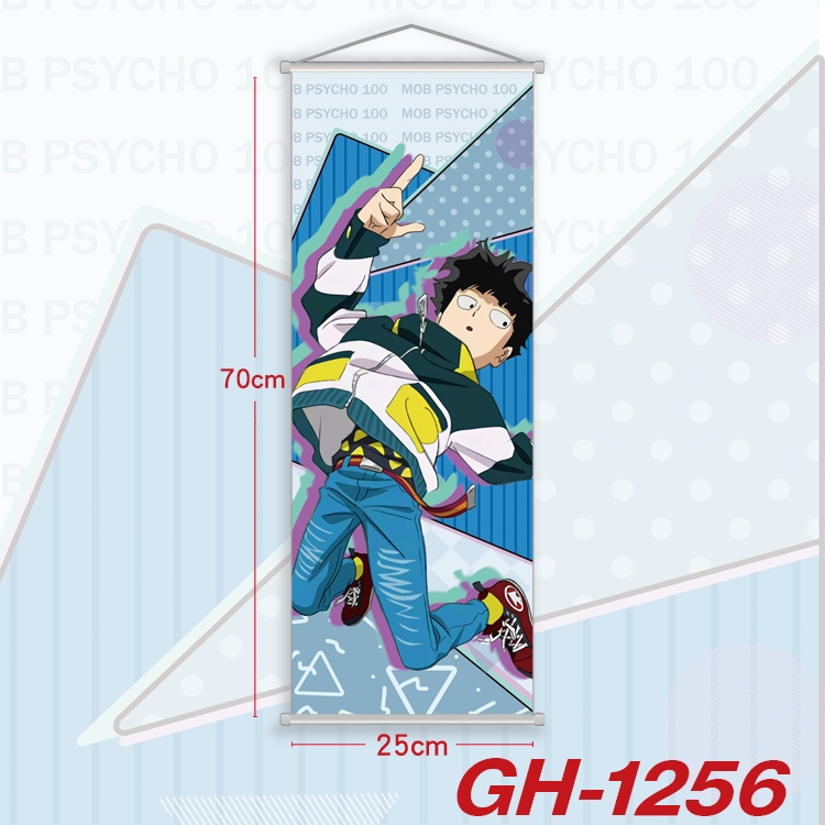 Mob Psycho 100 Plastic Rod Cloth Small Hanging Canvas Painting Wall Scroll 25x70cm price for 5 pcs GH-1256A