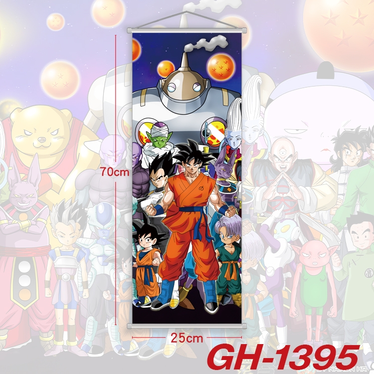 DRAGON BALL Plastic Rod Cloth Small Hanging Canvas Painting Wall Scroll 25x70cm price for 5 pcs GH-1395A