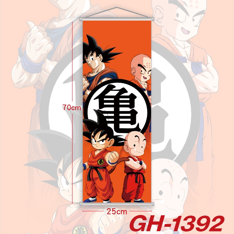 DRAGON BALL Plastic Rod Cloth Small Hanging Canvas Painting Wall Scroll 25x70cm price for 5 pcs GH-1392A