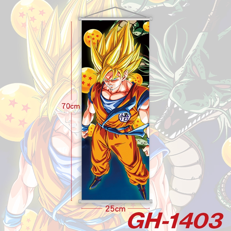 DRAGON BALL Plastic Rod Cloth Small Hanging Canvas Painting Wall Scroll 25x70cm price for 5 pcs GH-1403A