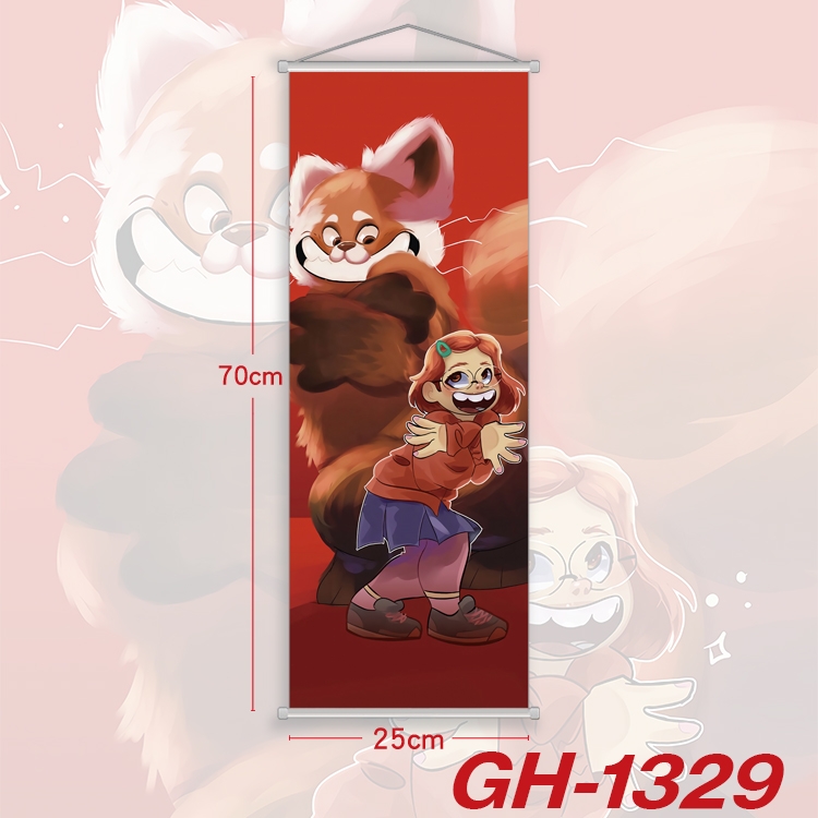 Turning Red Plastic Rod Cloth Small Hanging Canvas Painting Wall Scroll 25x70cm price for 5 pcs  GH-1329A