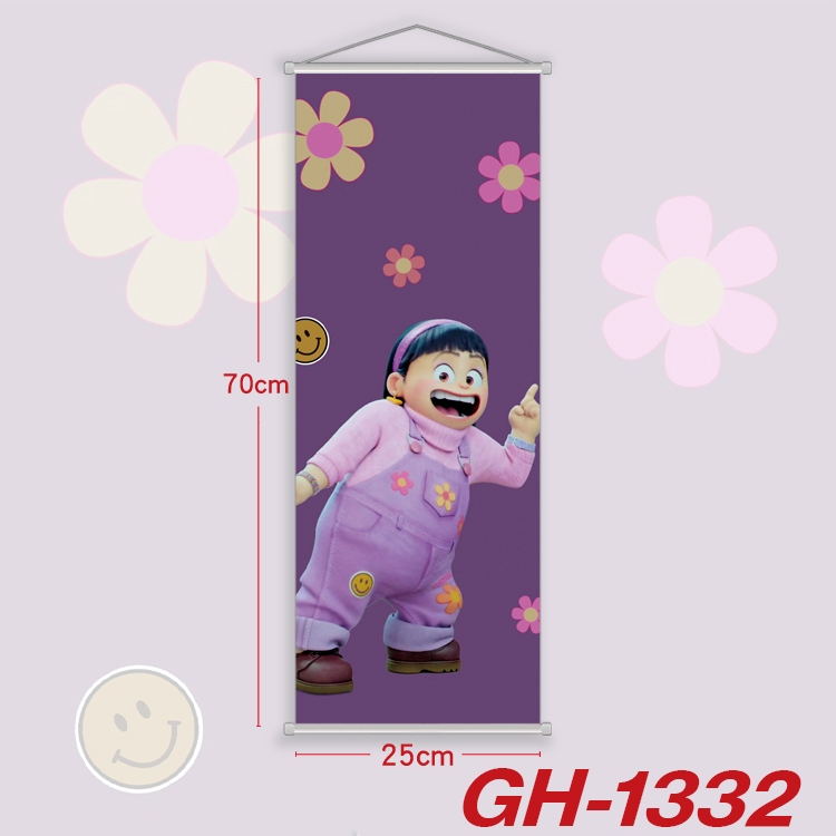 Turning Red Plastic Rod Cloth Small Hanging Canvas Painting Wall Scroll 25x70cm price for 5 pcs GH-1332A