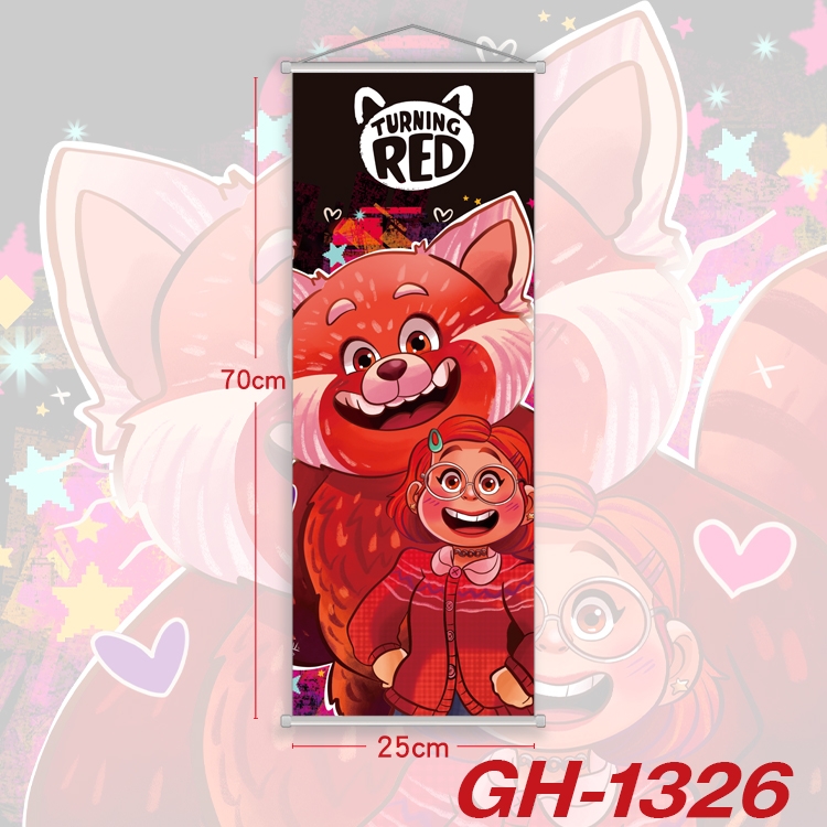 Turning Red Plastic Rod Cloth Small Hanging Canvas Painting Wall Scroll 25x70cm price for 5 pcs  GH-1326A