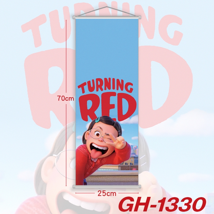 Turning Red Plastic Rod Cloth Small Hanging Canvas Painting Wall Scroll 25x70cm price for 5 pcs GH-1330A