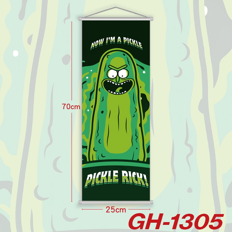 Rick and Morty Plastic Rod Cloth Small Hanging Canvas Painting Wall Scroll 25x70cm price for 5 pcs GH-1305A