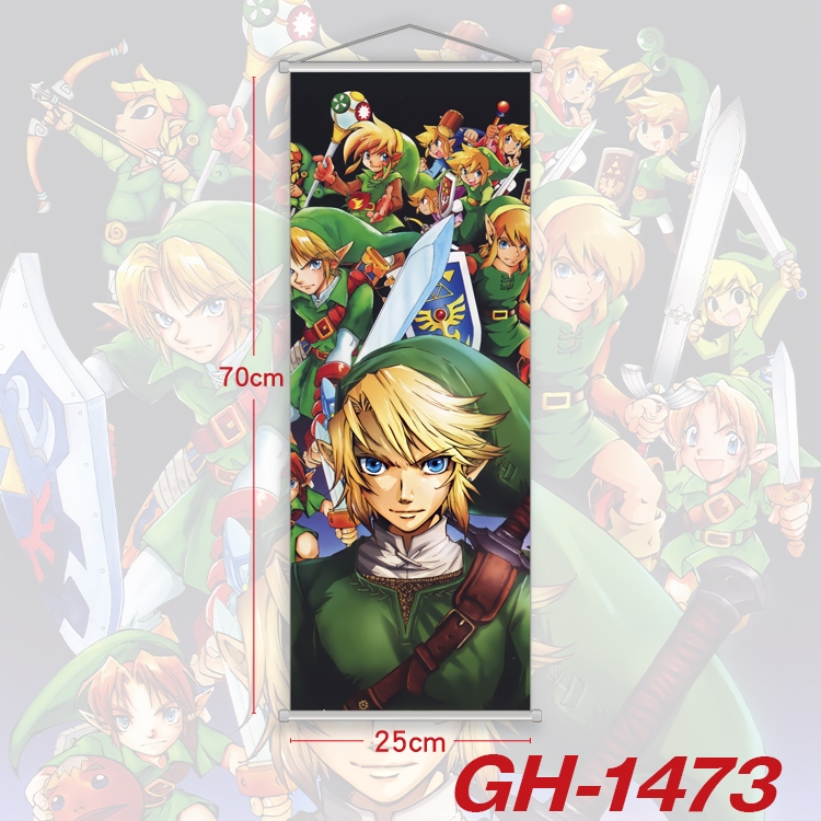 The Legend of Zelda Plastic Rod Cloth Small Hanging Canvas Painting Wall Scroll 25x70cm price for 5 pcs GH-1473A