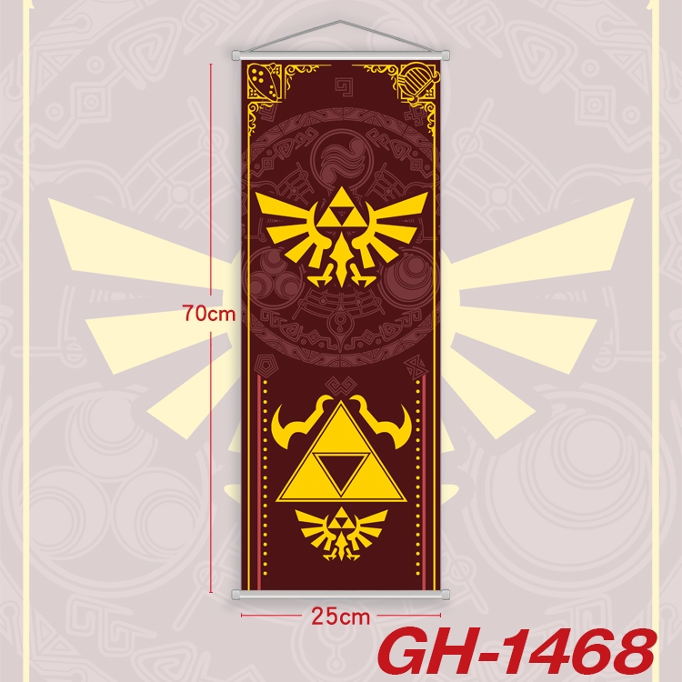 The Legend of Zelda Plastic Rod Cloth Small Hanging Canvas Painting Wall Scroll 25x70cm price for 5 pcs GH-1468A