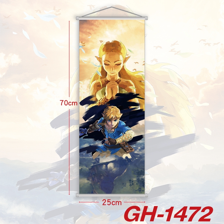 The Legend of Zelda Plastic Rod Cloth Small Hanging Canvas Painting Wall Scroll 25x70cm price for 5 pcs GH-1472A