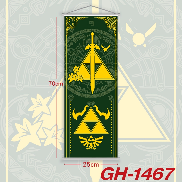 The Legend of Zelda Plastic Rod Cloth Small Hanging Canvas Painting Wall Scroll 25x70cm price for 5 pcs  GH-1467A