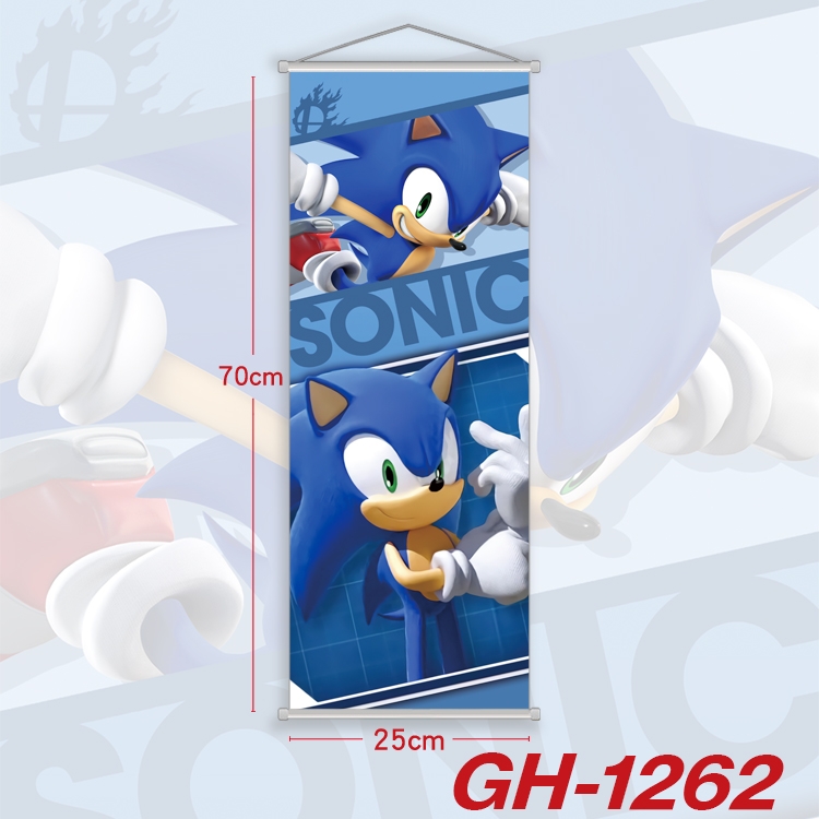 Sonic The Hedgehog Plastic Rod Cloth Small Hanging Canvas Painting Wall Scroll 25x70cm price for 5 pcs GH-1262A