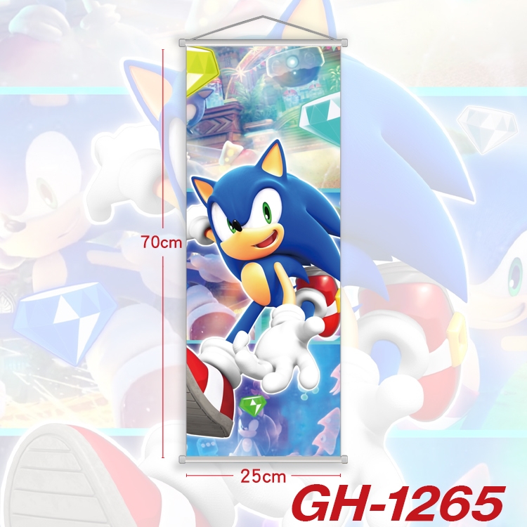 Sonic The Hedgehog Plastic Rod Cloth Small Hanging Canvas Painting Wall Scroll 25x70cm price for 5 pcs GH-1265A